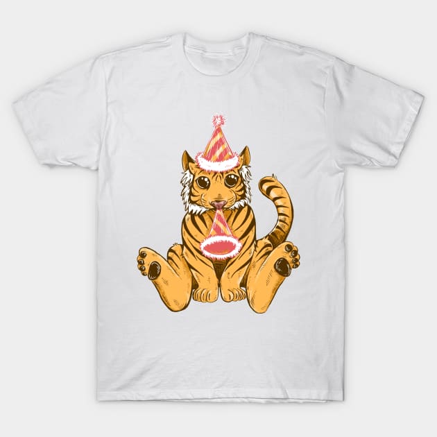 Birthday Tiger T-Shirt by SimplyKitt